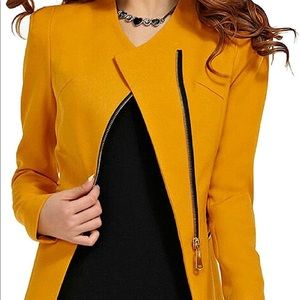 Yellow gold zipper blazer